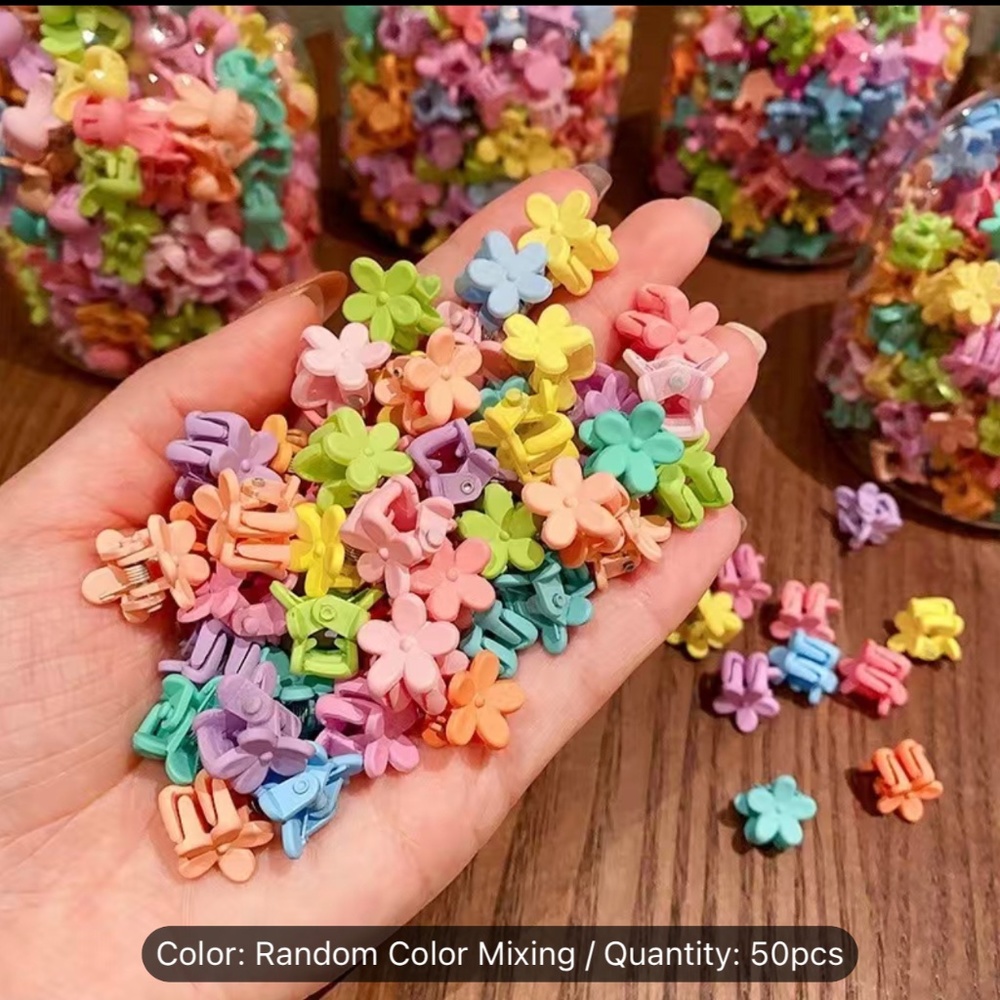 New 50 Mini Flower Claw Clips Flower Claw Clip Fo Girls Hair Clip For Side Hair